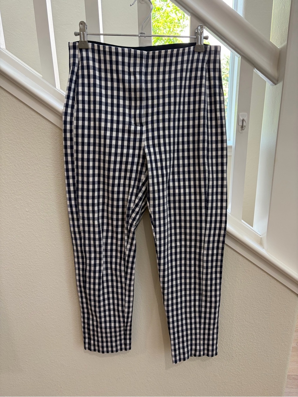 Ann Taylor Blue & White Gingham Women’s  Pull On Pants with garter size 4P